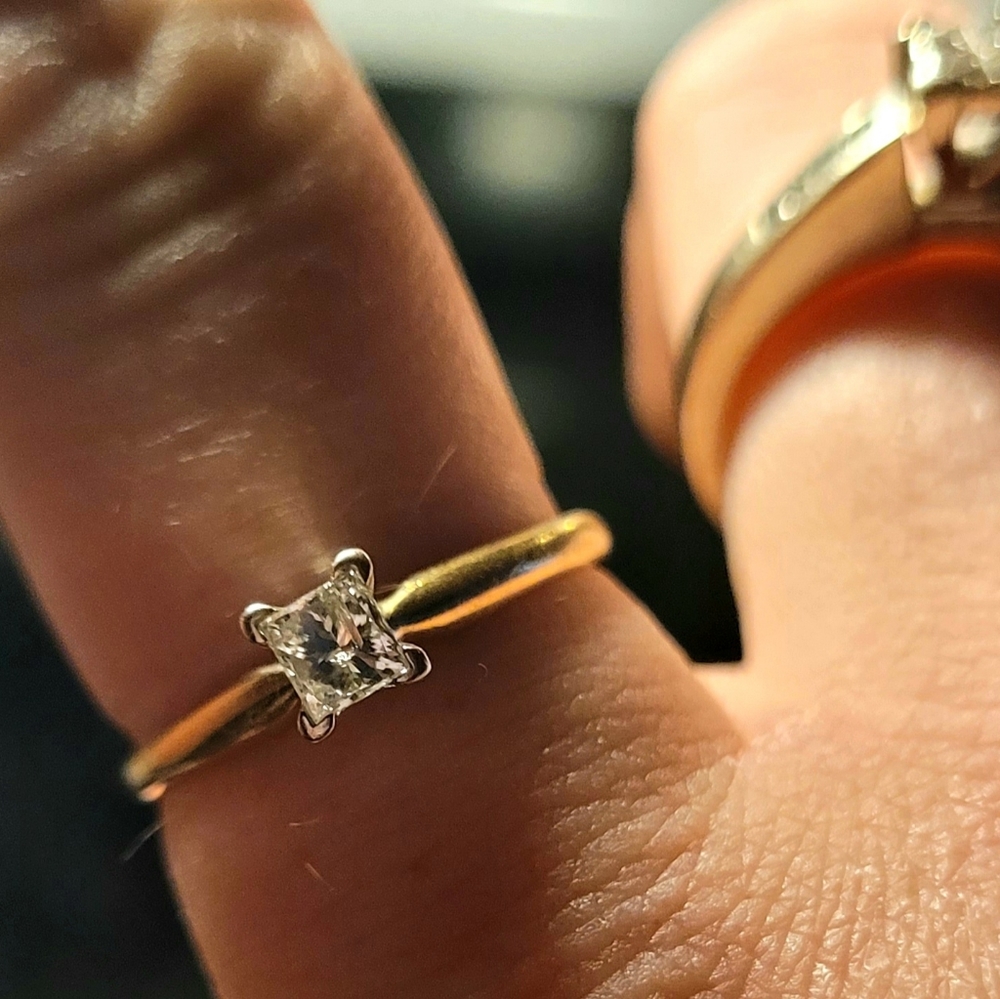 .33 carat princess cut solitare diamond ring